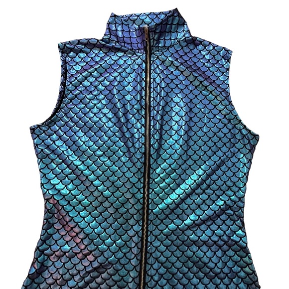 Mermaid Cosplay Costume Colorful Sleeveless Jumpsuit Fish Scale Print Nightclub - Picture 7 of 14